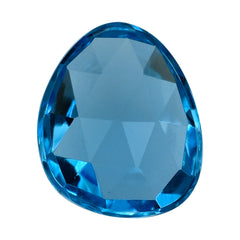 SWISS BLUE TOPAZ CUT ROSE CUT IRREGULAR TRILLION CAB 13X11MM 6.60 Cts.