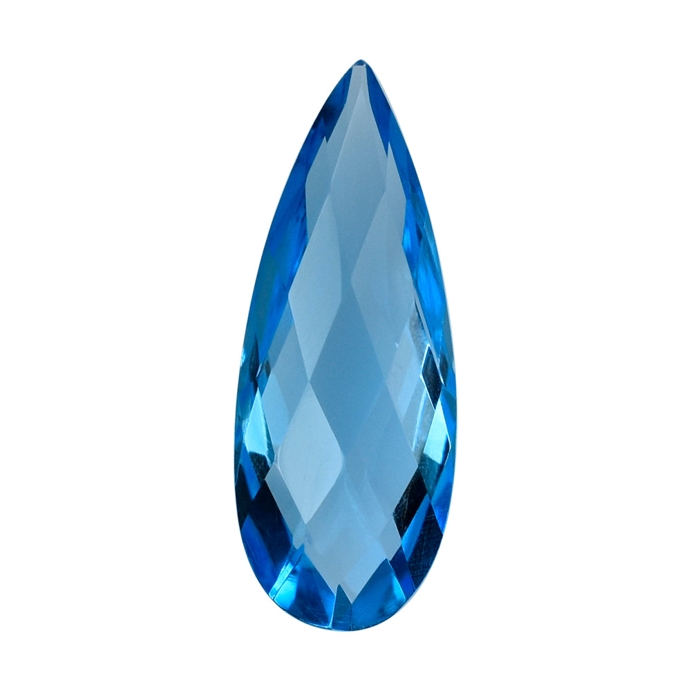 SWISS BLUE TOPAZ BRIOLETTE PEAR 18X7MM 5.08 Cts.