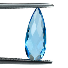 SWISS BLUE TOPAZ BRIOLETTE PEAR 18X7MM 5.08 Cts.