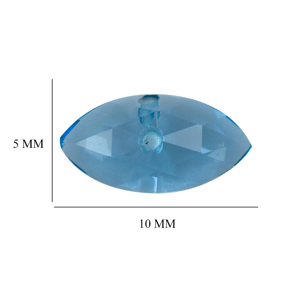 SWISS BLUE TOPAZ ROSE CUT MARQUISE CAB (TWO-H/D) 10X5MM 1.30 Cts.