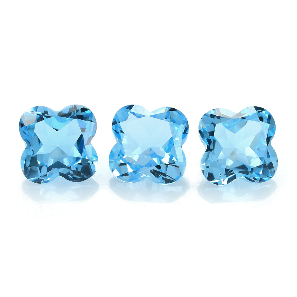 SWISS BLUE TOPAZ CUT CLOVER 8MM (TH.4.80-5.20MM) 2.90 Cts.
