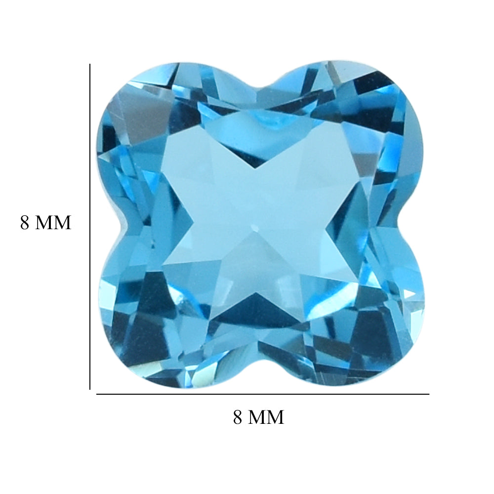 SWISS BLUE TOPAZ CUT CLOVER 8MM (TH.4.80-5.20MM) 2.90 Cts.