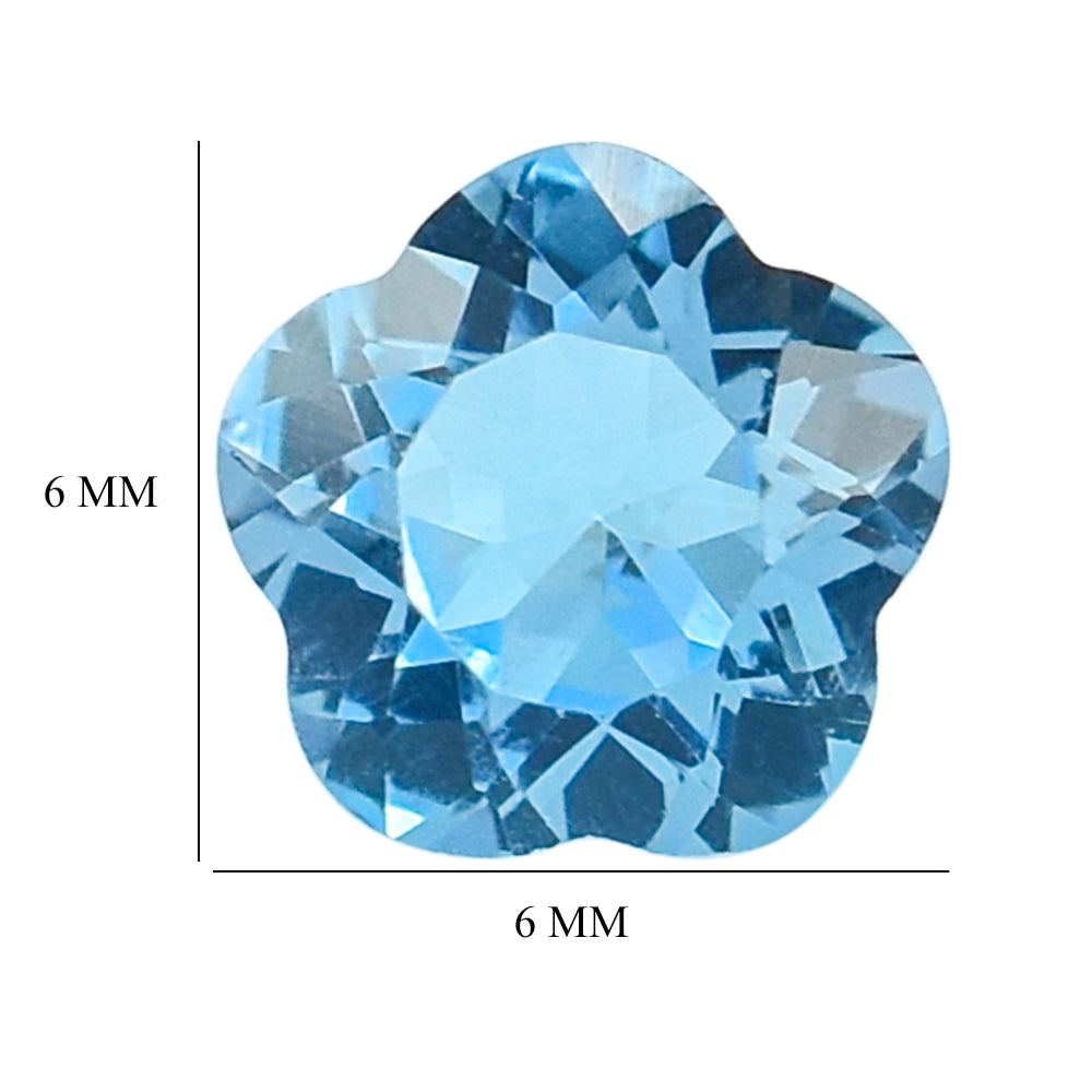 SWISS BLUE TOPAZ CUT FLOWER 5 LEAF 6MM (TH. 3.60-4.00MM) 1.05 Cts.