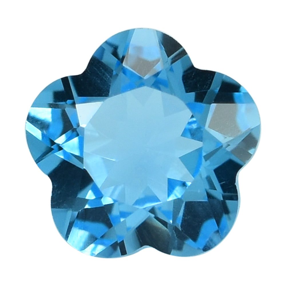 SWISS BLUE TOPAZ CUT FLOWER 5 LEAF 8MM (TH. 4.80-5.20MM) 2.42 Cts.
