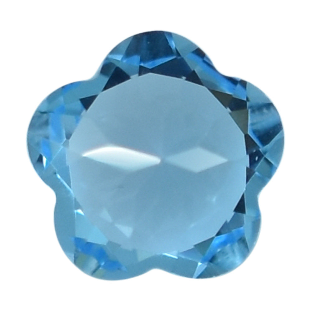 SWISS BLUE TOPAZ CUT FLOWER 5 LEAF 8MM (TH. 4.80-5.20MM) 2.42 Cts.