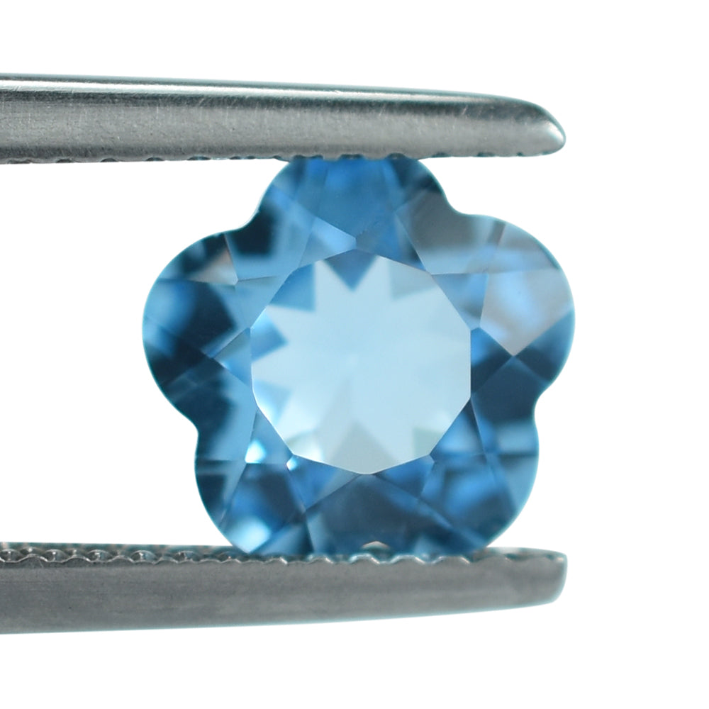 SWISS BLUE TOPAZ CUT FLOWER 5 LEAF 8MM (TH. 4.80-5.20MM) 2.42 Cts.