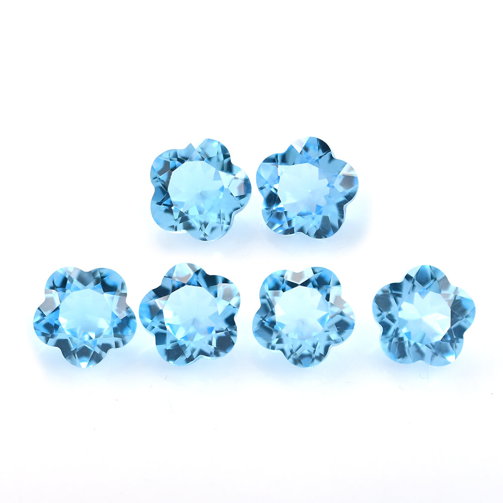SWISS BLUE TOPAZ CUT FLOWER 5 LEAF 8MM (TH. 4.80-5.20MM) 2.42 Cts.