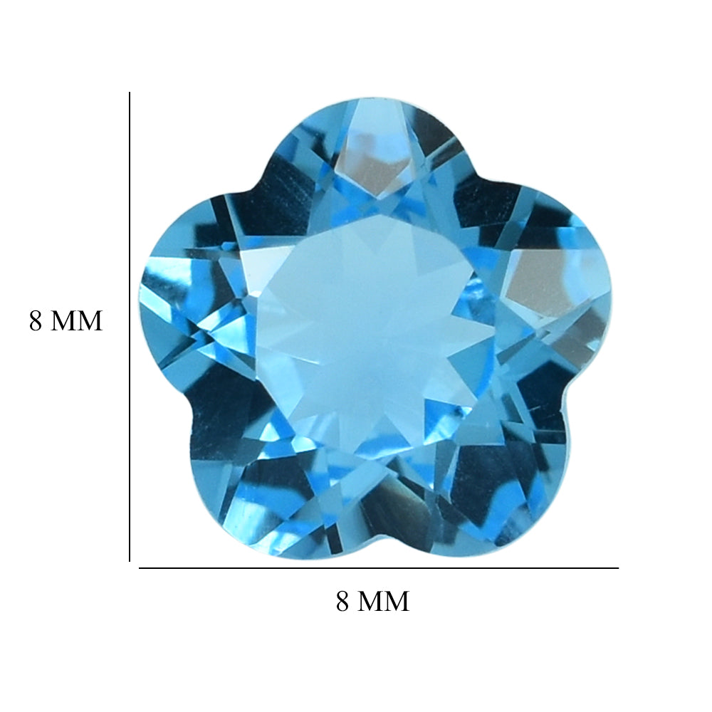 SWISS BLUE TOPAZ CUT FLOWER 5 LEAF 8MM (TH. 4.80-5.20MM) 2.42 Cts.