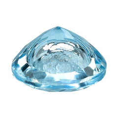 SWISS BLUE TOPAZ WITH INSIDE DIAMOND CUT ROUND  10MM 4.44 Cts.