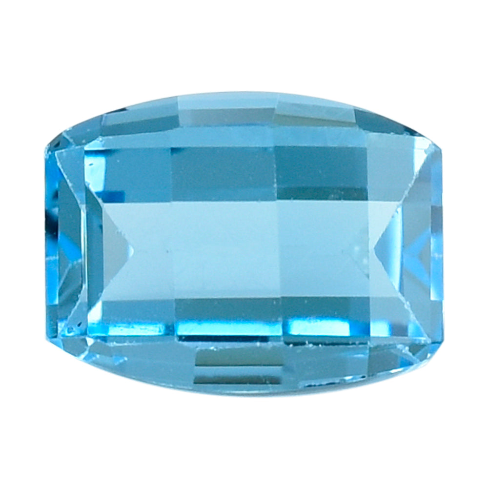 SWISS BLUE TOPAZ BAR CUT BARREL (DES#128) 8X6MM 2.15 Cts.