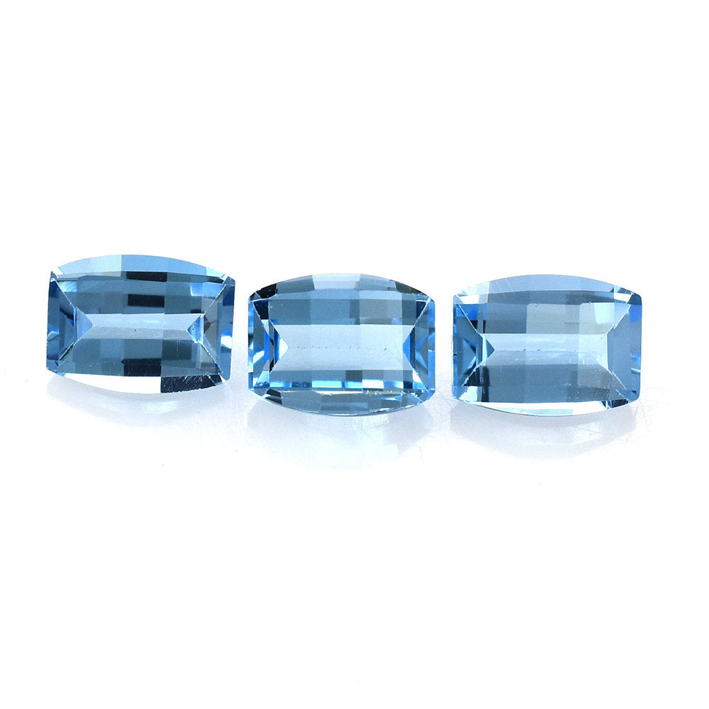 SWISS BLUE TOPAZ BAR CUT BARREL (DES#128) 8X6MM 2.15 Cts.