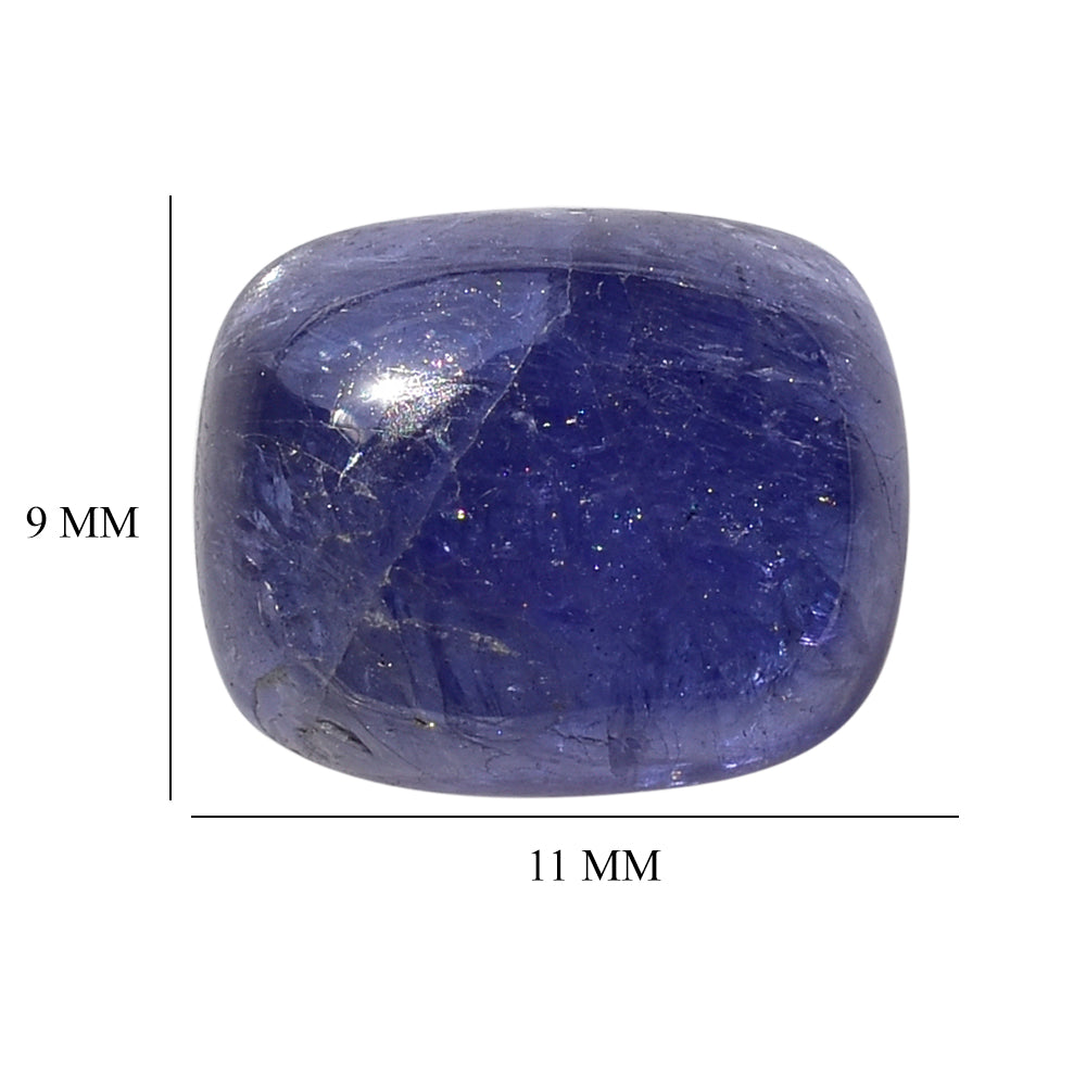 MILKY TANZANITE CUSHION CAB (AAA) 11X9MM 4.80 Cts.