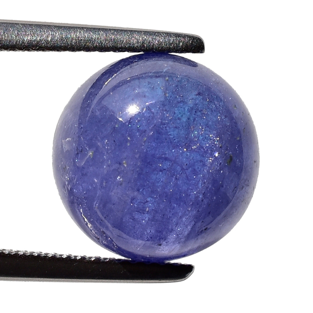 MILKY TANZANITE ROUND CAB (AA) 12MM 9.50 Cts.
