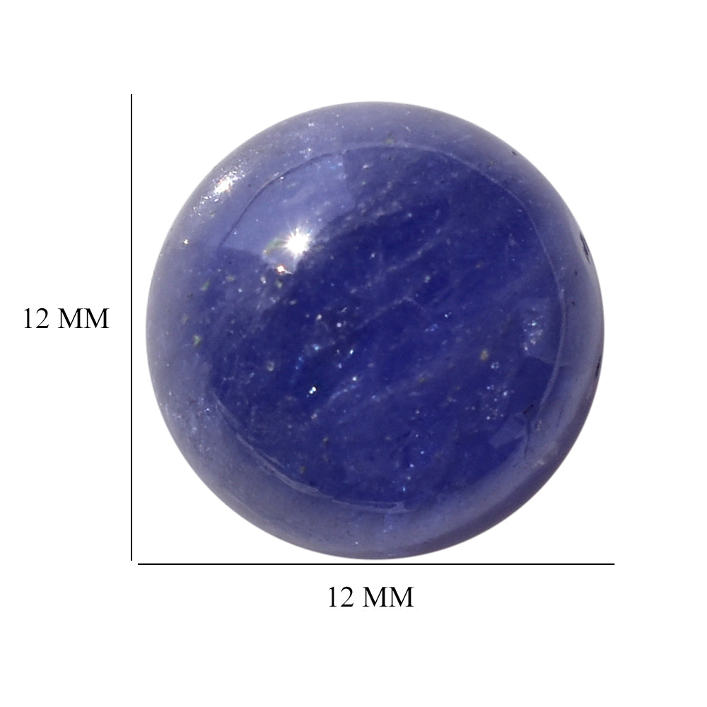 MILKY TANZANITE ROUND CAB (AA) 12MM 9.50 Cts.