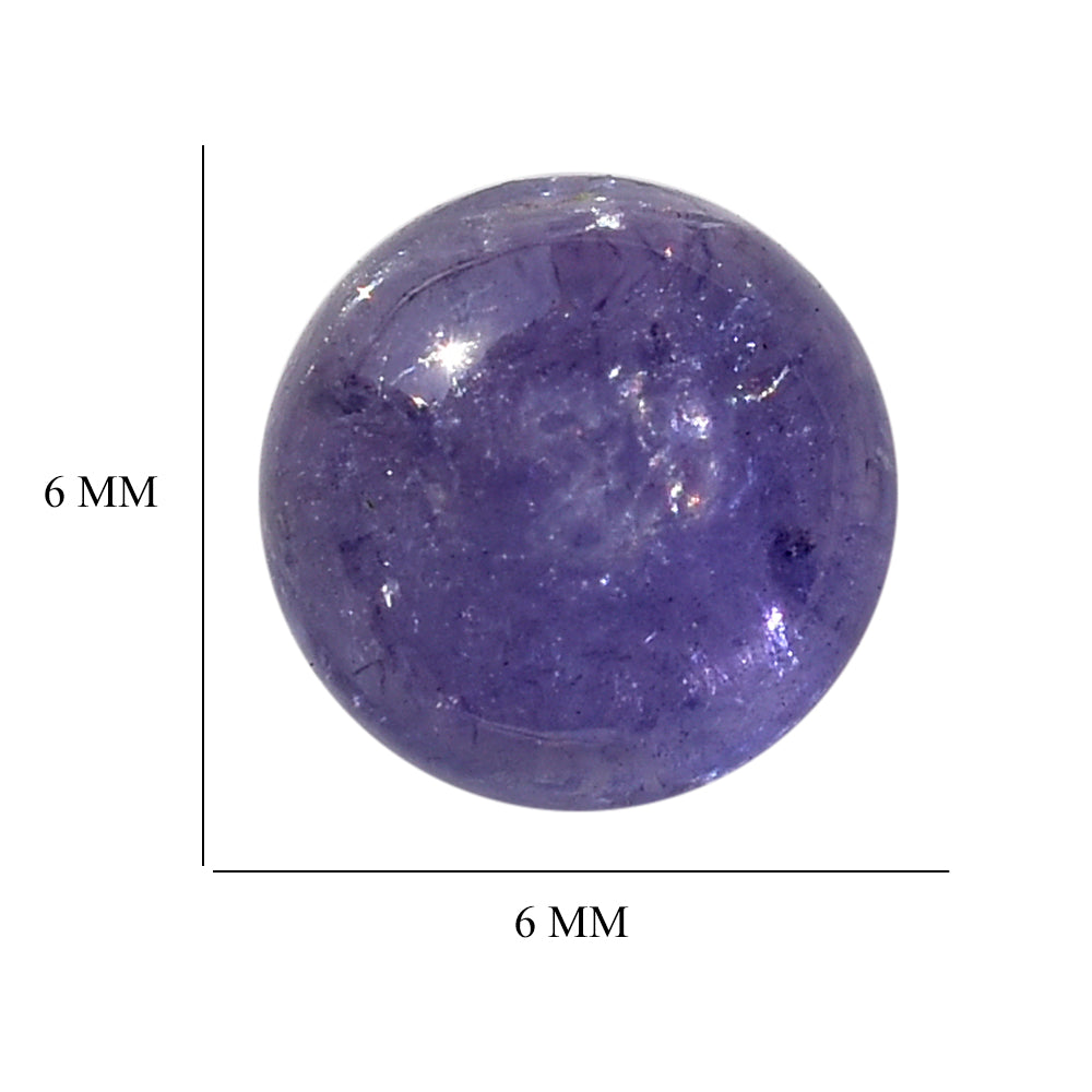 MILKY TANZANITE ROUND CAB (AA-SEMI MILKY) 6MM 1.15 Cts.