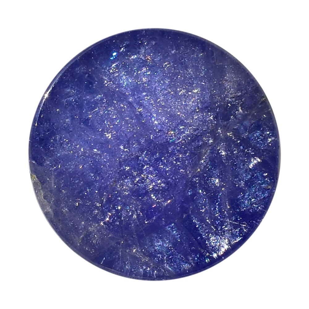 MILKY TANZANITE ROUND CAB (AA) 19MM 22.00 Cts.