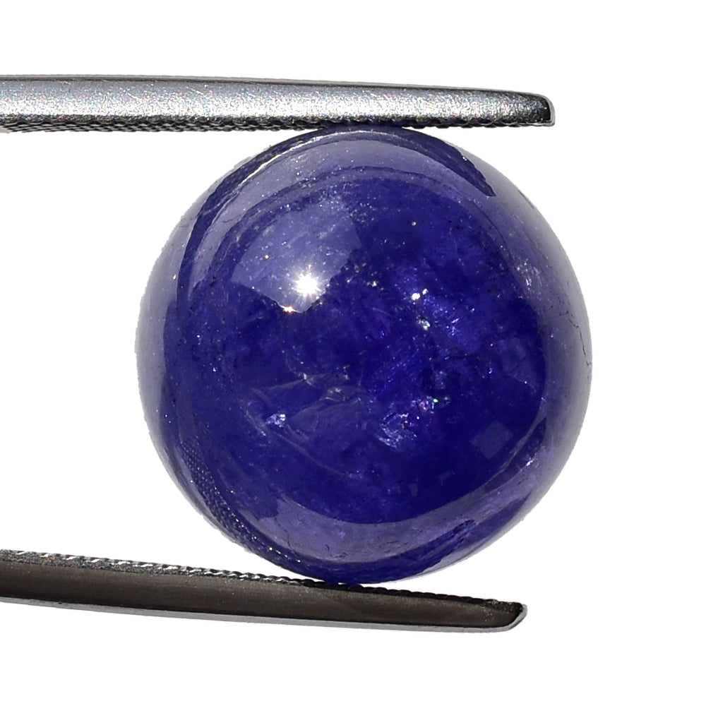 MILKY TANZANITE ROUND CAB (AAA) 19MM 23.85 Cts.