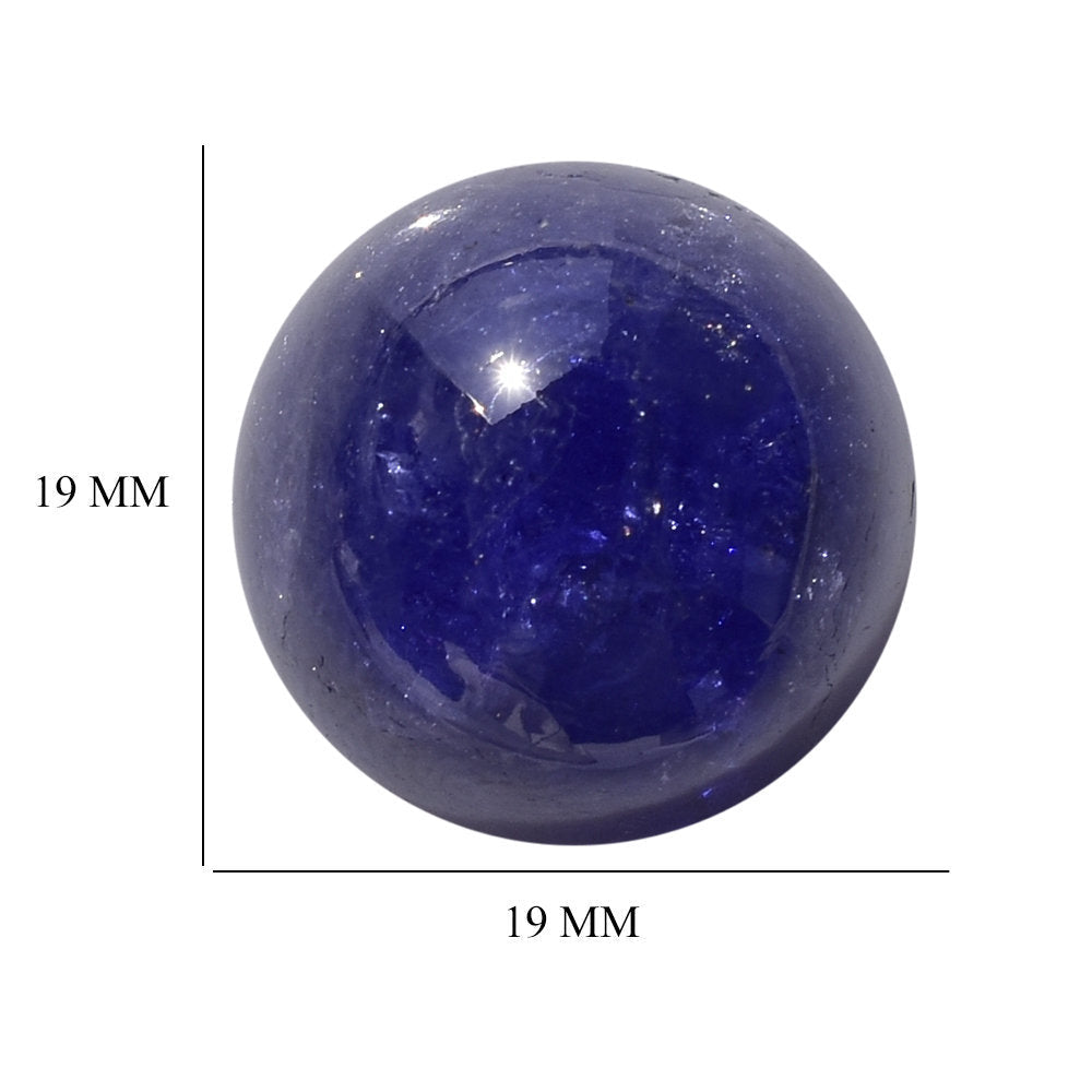 MILKY TANZANITE ROUND CAB (AAA) 19MM 23.85 Cts.