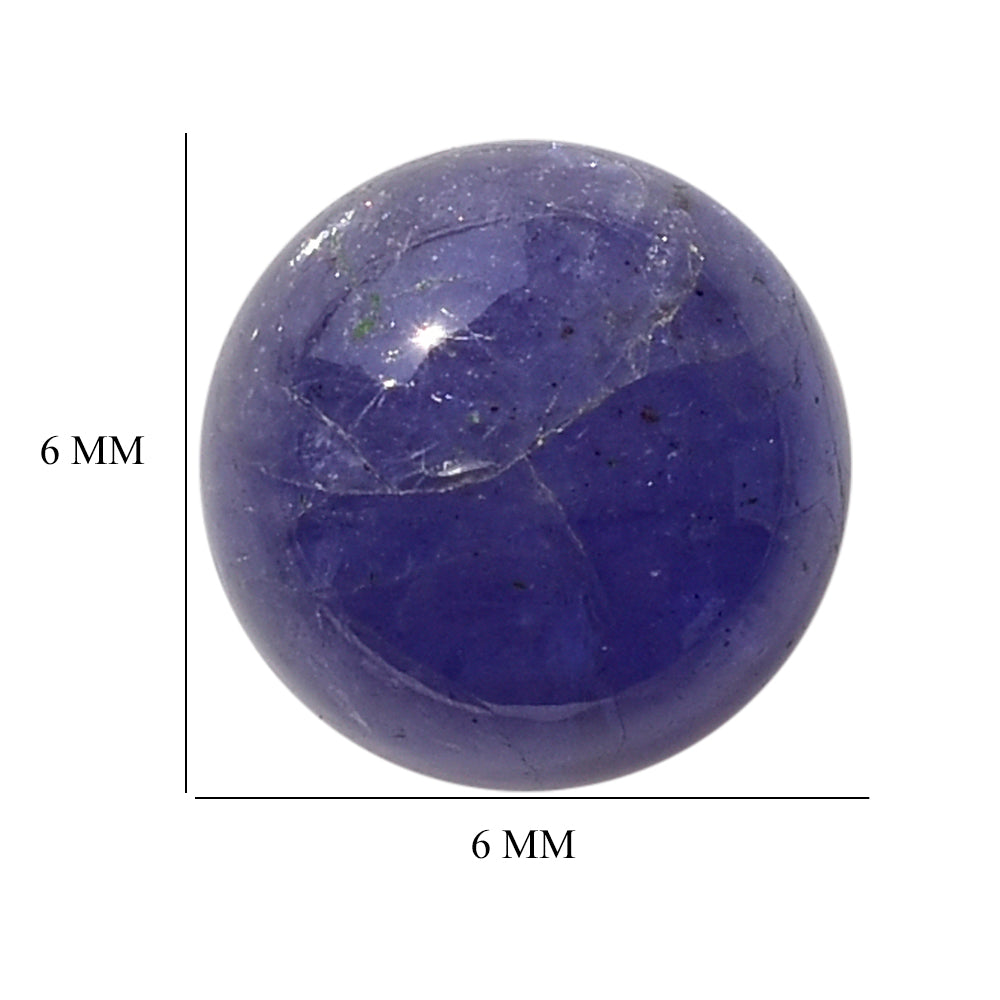 MILKY TANZANITE ROUND CAB (A) 6MM 1.22 Cts.