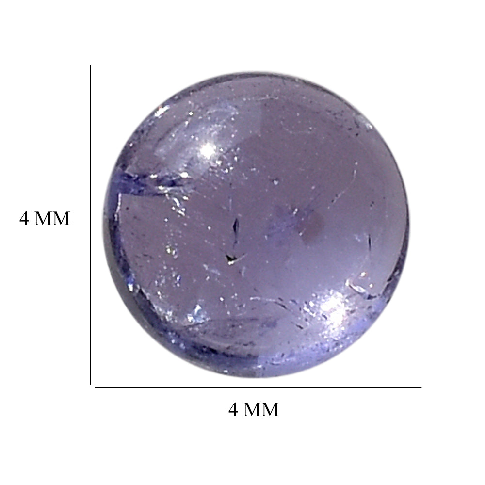 MILKY TANZANITE ROUND CAB (A-SEMI MILKY) 4MM 0.34 Cts.