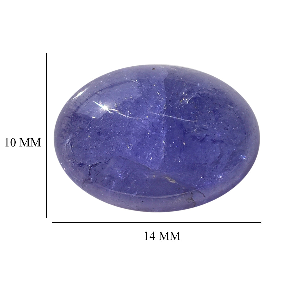 MILKY TANZANITE OVAL CAB (A) 14X10MM 5.83 Cts.