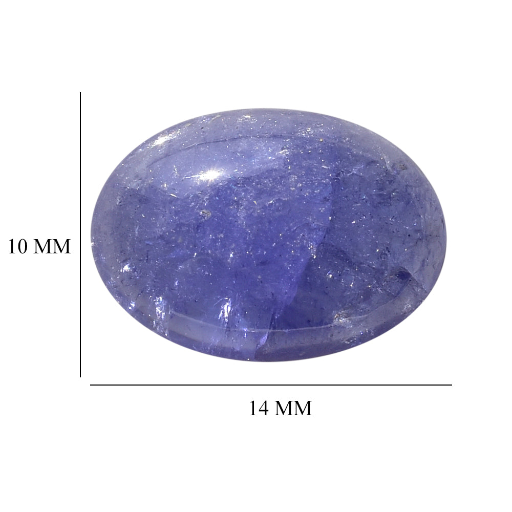 MILKY TANZANITE OVAL CAB (AA-SEMI MILKY) 14X10MM 5.75 Cts.
