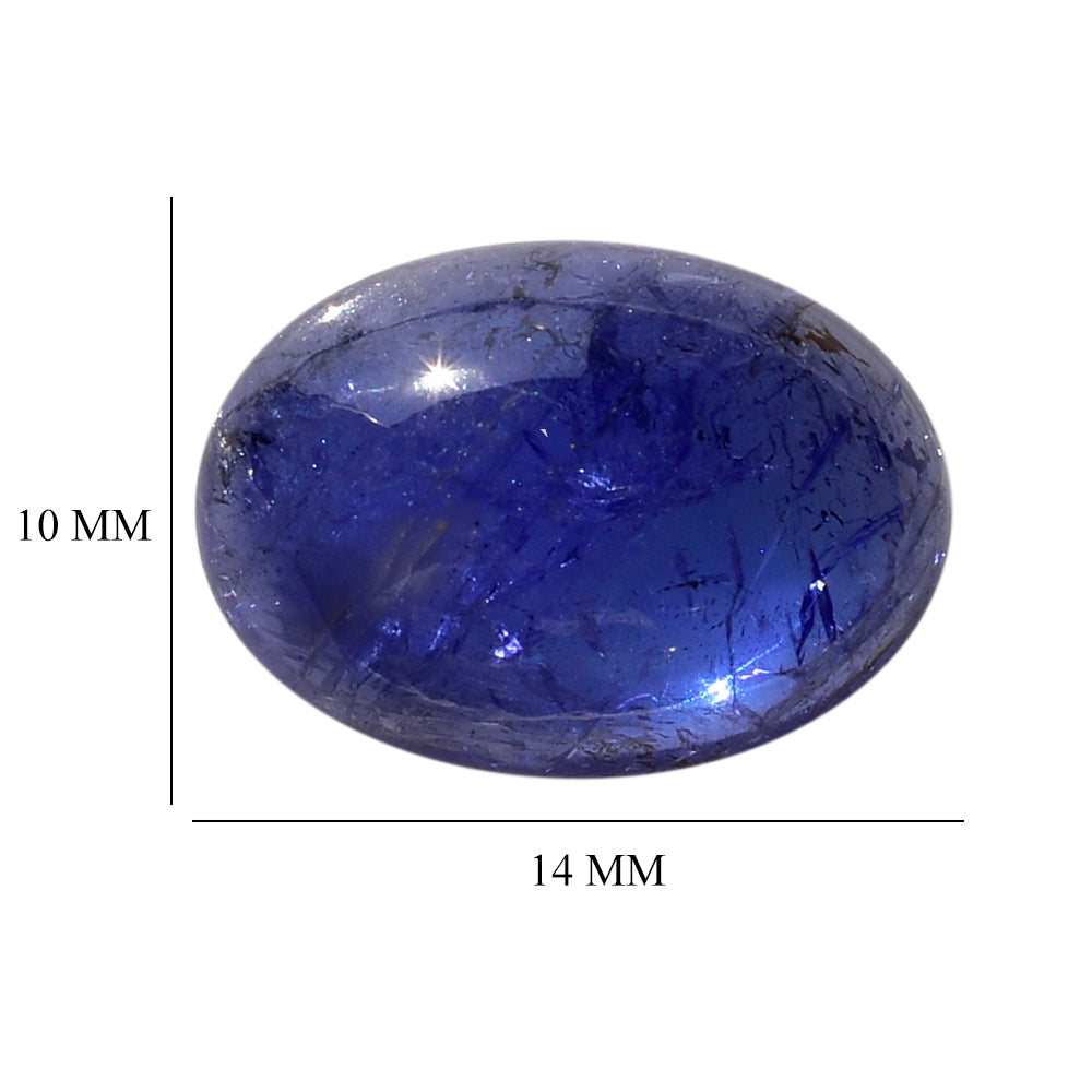 MILKY TANZANITE OVAL CAB (AAA-SEMI MILKY) 14X10MM 6.93 Cts.