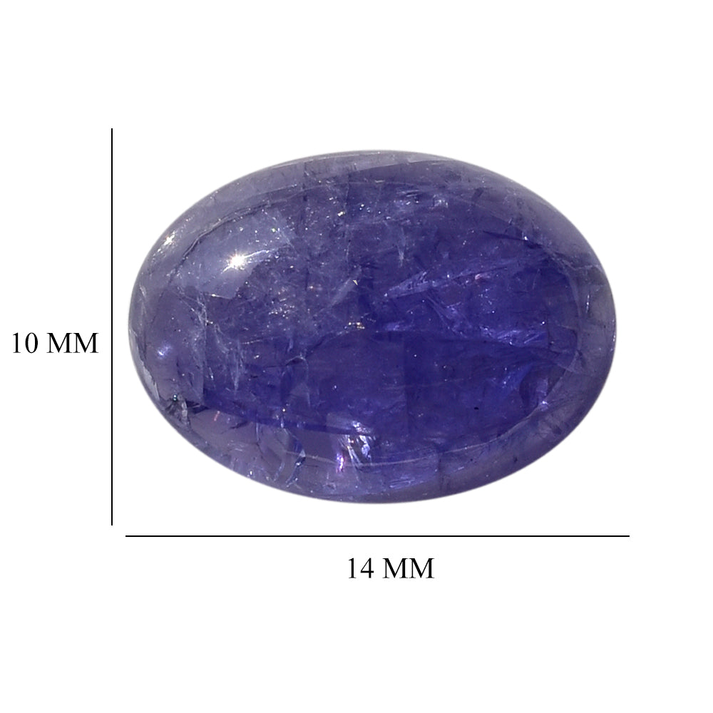 MILKY TANZANITE OVAL CAB (AA-SEMI MILKY) 14X10MM 6.18 Cts.