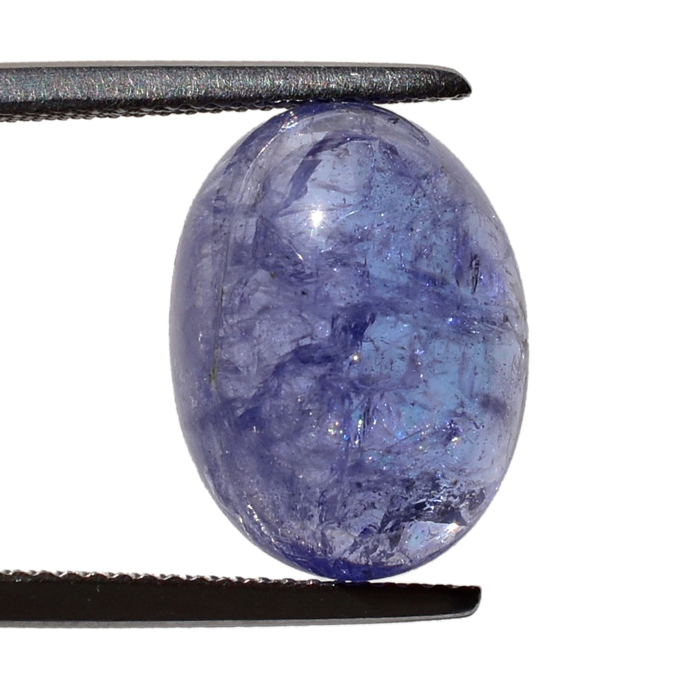 MILKY TANZANITE OVAL CAB (AA-SEMI MILKY) 16X12MM 12.65 Cts.