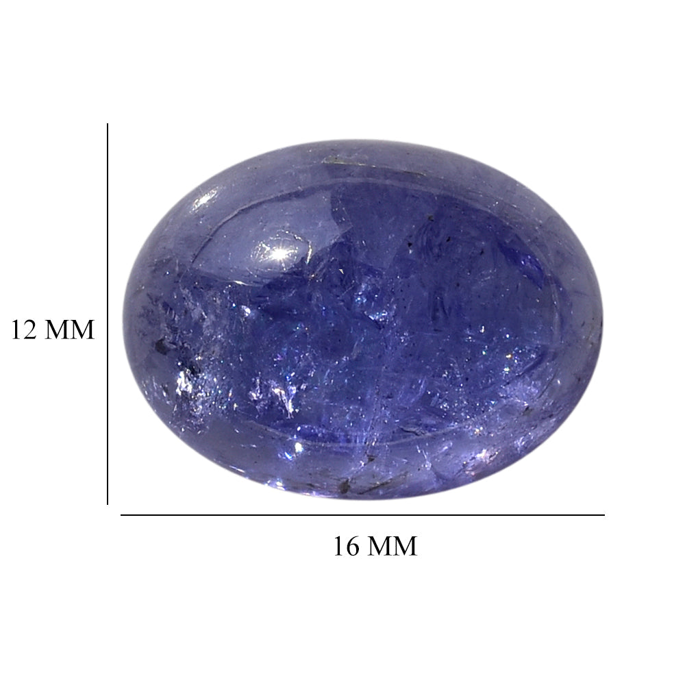 MILKY TANZANITE OVAL CAB (AA-SEMI MILKY) 16X12MM 12.65 Cts.