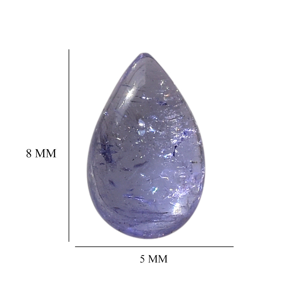 MILKY TANZANITE PEAR CAB (A-SEMI MILKY) 8X5MM 1.00 Cts.