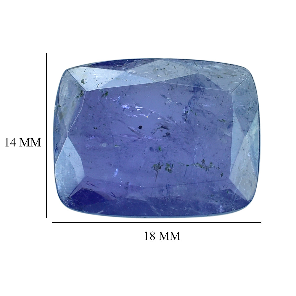 MILKY TANZANITE BOTH SIDE TABLE CUT CUSHION (AA-SEMI MILKY) 18X14MM 10.40 Cts.