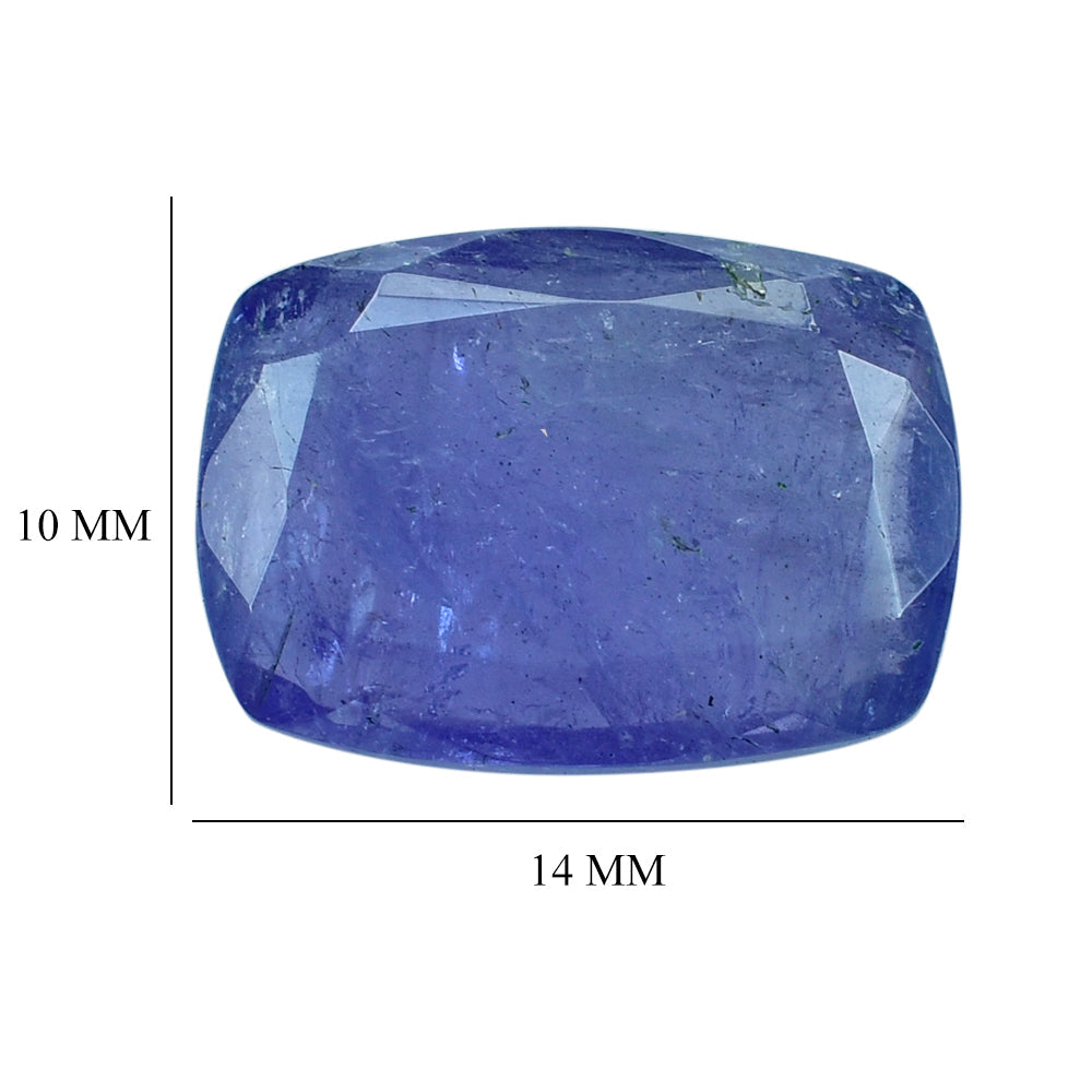 MILKY TANZANITE BOTH SIDE TABLE CUT CUSHION (AA-SEMI MILKY) 14X10MM 5.85 Cts.