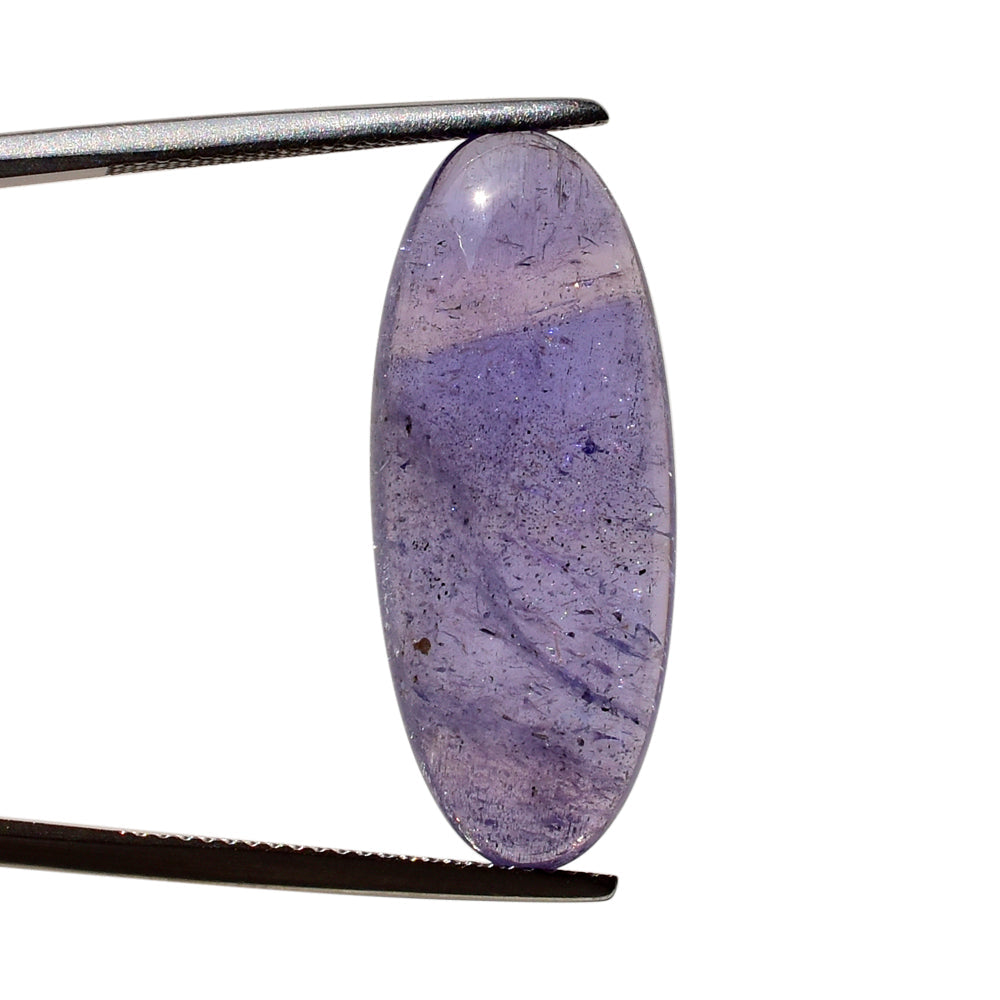 MILKY TANZANITE LONG OVAL CAB (A-SEMI MILKY) 29X12MM 18.30 Cts.
