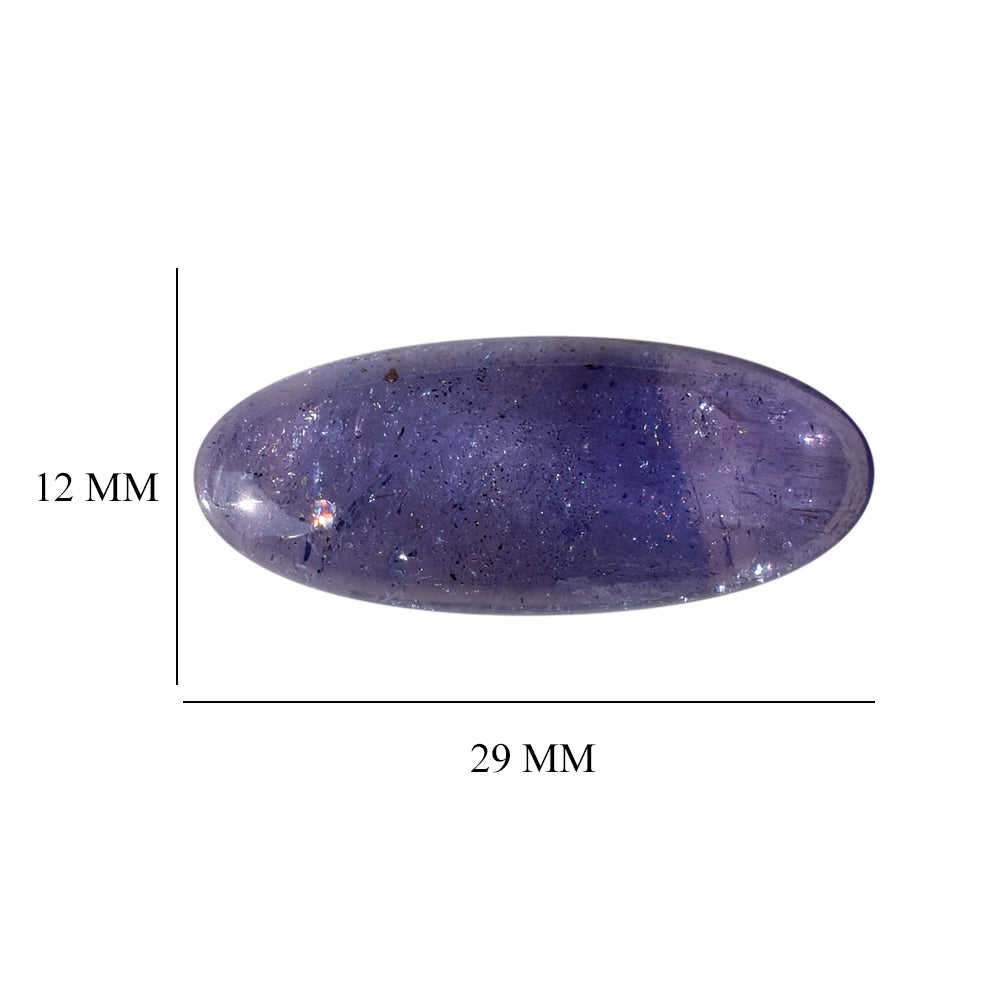 MILKY TANZANITE LONG OVAL CAB (A-SEMI MILKY) 29X12MM 18.30 Cts.