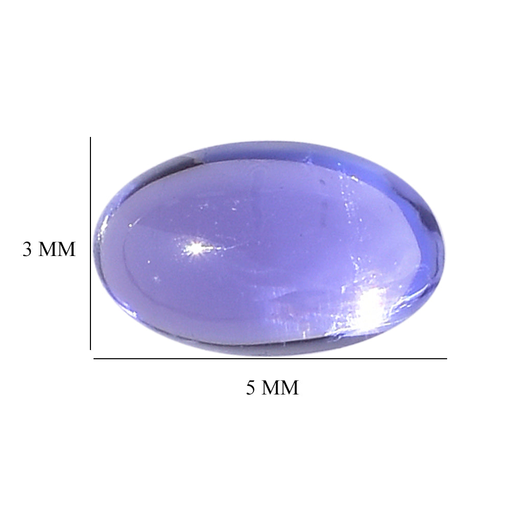 TANZANITE PLAIN OVAL CAB (AAA)  (CLEAN) 5X3MM 0.34 Cts.