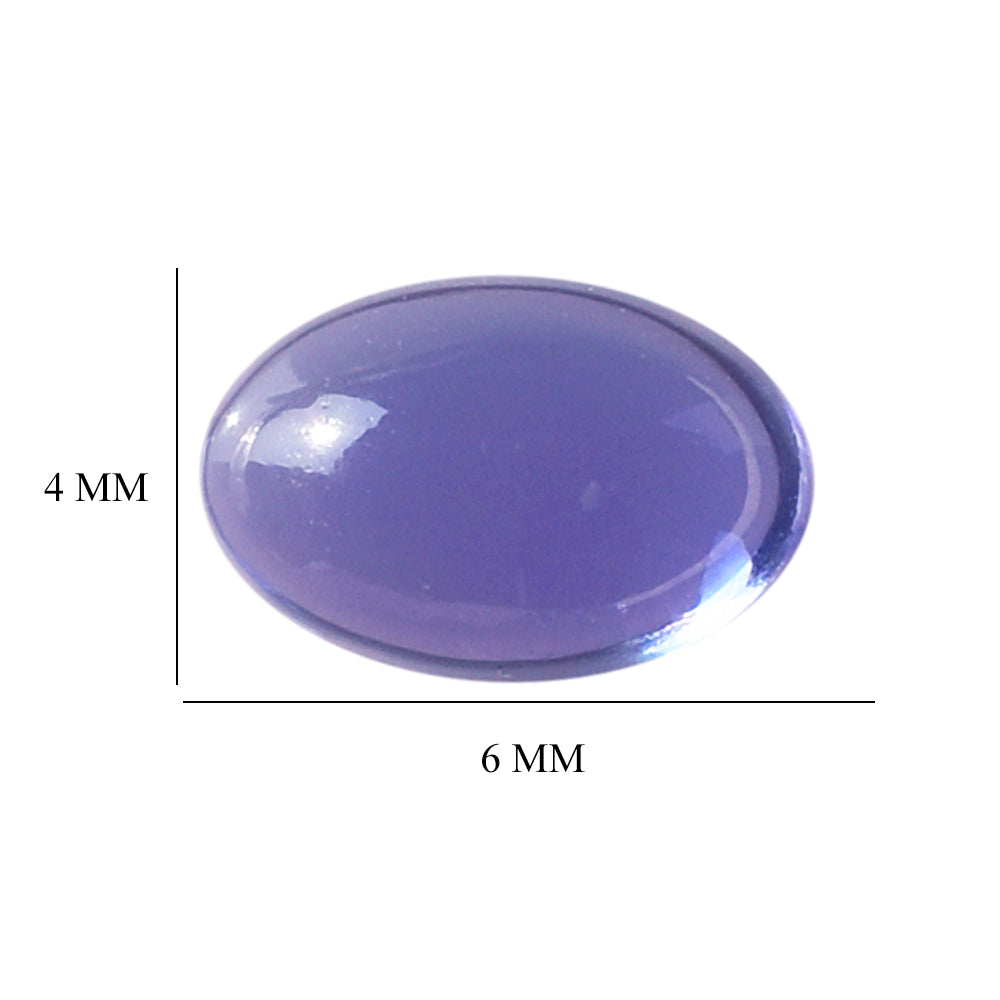 TANZANITE PLAIN OVAL CAB (AAA) (CLEAN) (TH. 2.00-2.40MM) 6X4MM 0.66 Cts.