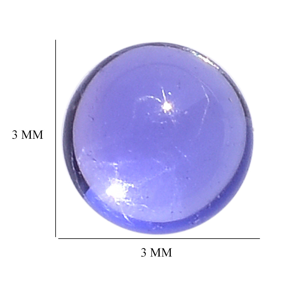 TANZANITE PLAIN ROUND CAB (AAA)  (CLEAN) 3MM 0.17 Cts.