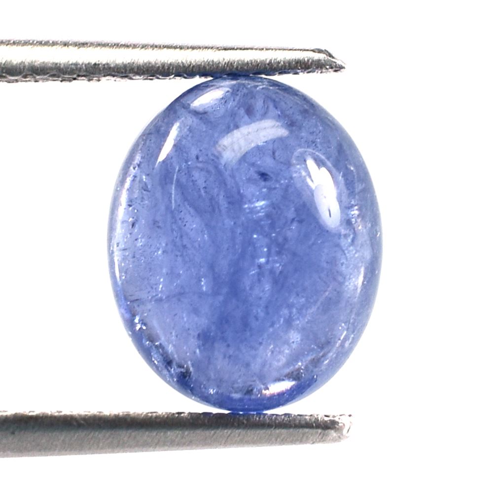 MILKY TANZANITE PLAIN OVAL CAB (SEMI-MILKY/AAA) 10X8MM 3.30 Cts.