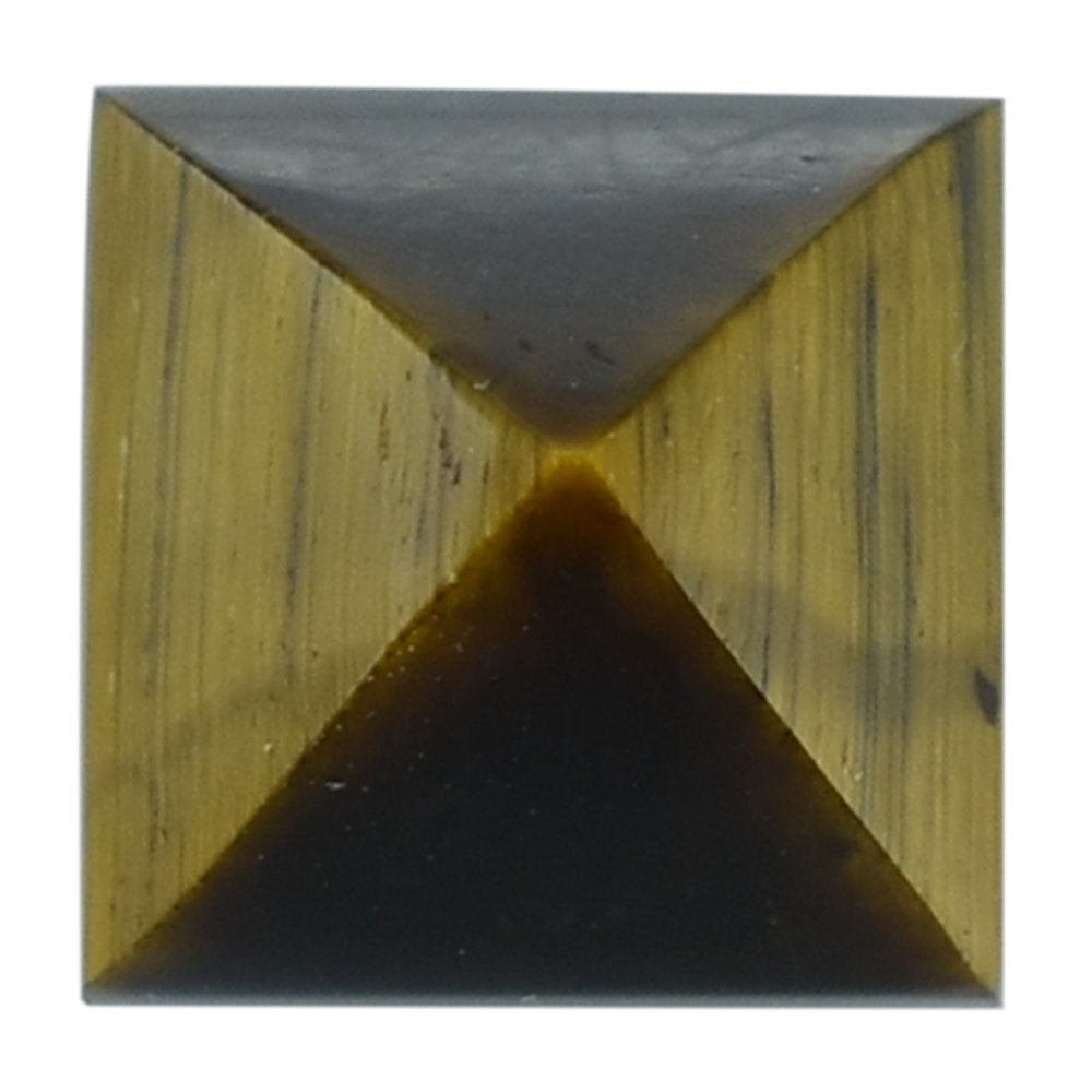 YELLOW TIGER'S EYE QUARTZ PYRAMID SQUARE CAB 7MM 2.27 Cts.