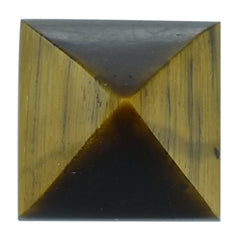 YELLOW TIGER'S EYE QUARTZ PYRAMID SQUARE CAB 7MM 2.27 Cts.