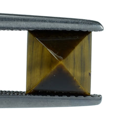 YELLOW TIGER'S EYE QUARTZ PYRAMID SQUARE CAB 7MM 2.27 Cts.