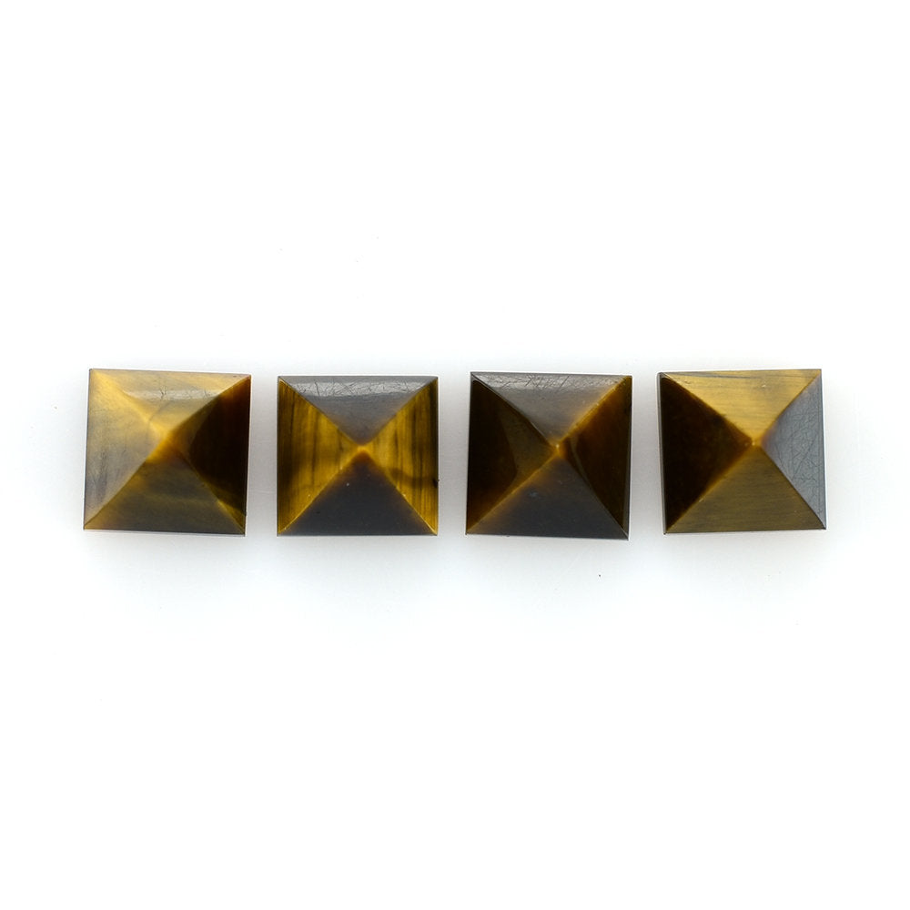 YELLOW TIGER'S EYE QUARTZ PYRAMID SQUARE CAB 7MM 2.27 Cts.