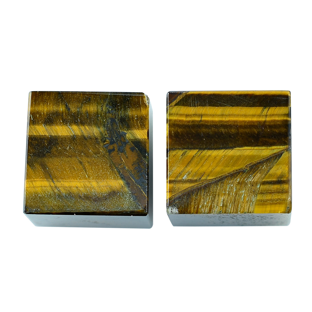YELLOW TIGER'S EYE QUARTZ PLAIN CUBE 18MM 77.85 Cts.