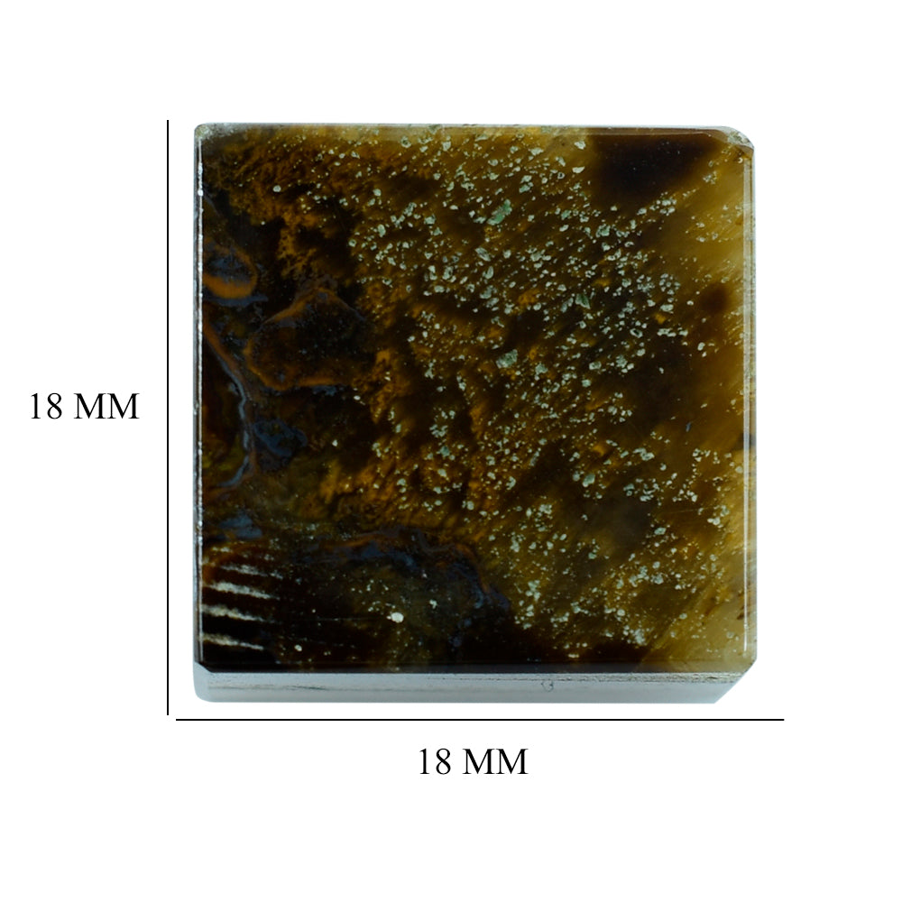 YELLOW TIGER'S EYE QUARTZ PLAIN CUBE 18MM 77.85 Cts.