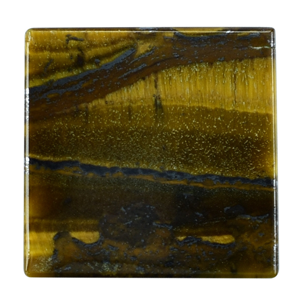 YELLOW TIGER'S EYE QUARTZ PLAIN CUBE 15MM 46.67 Cts.