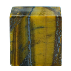 YELLOW TIGER'S EYE QUARTZ PLAIN CUBE 15MM 46.67 Cts.