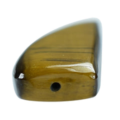 YELLOW TIGER'S EYE QUARTZ HORN SHAPE FANCY (HALF DRILL) 35X10MM 15.16 Cts.