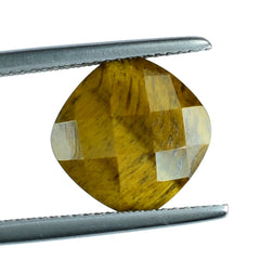 TIGER'S EYE QUARTZ CHECKER CUT CUSHION 11MM 4.73 Cts.