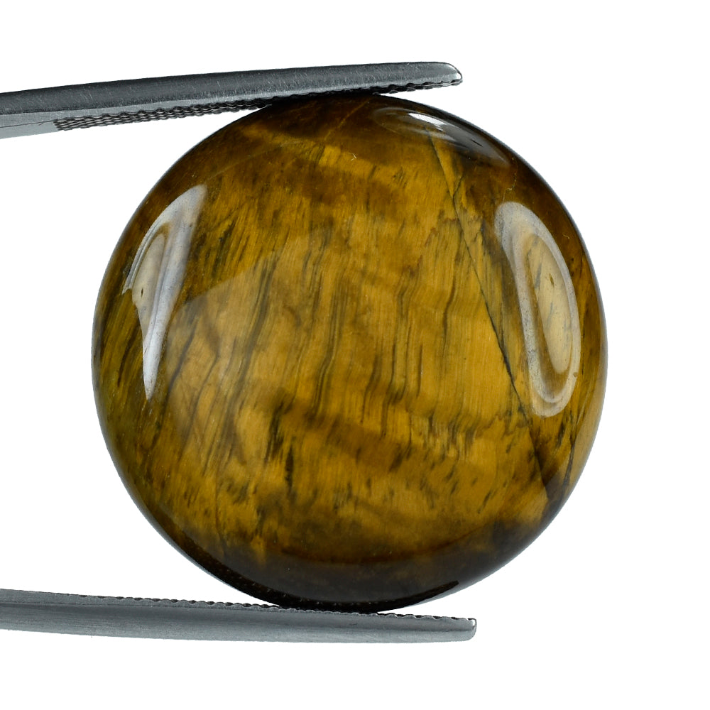 TIGER'S EYE QUARTZ ROUND CAB 25MM 31.50 Cts.